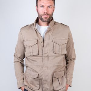FIELD JACKET IN COTONE BEIGE