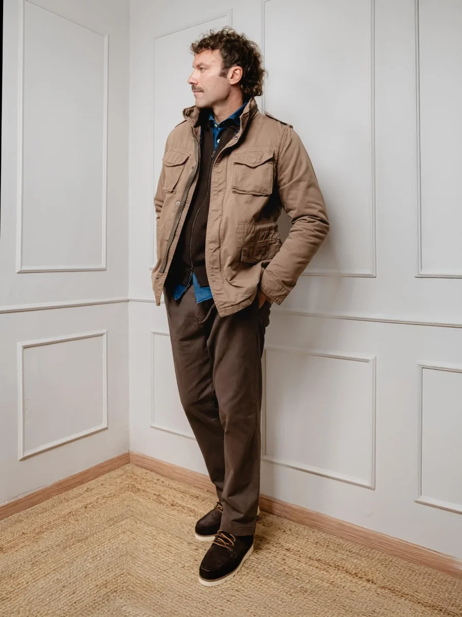 FIELD JACKET IN COTONE CON IMBOTTITURA SEPARABILE TORTORA - immagine 3