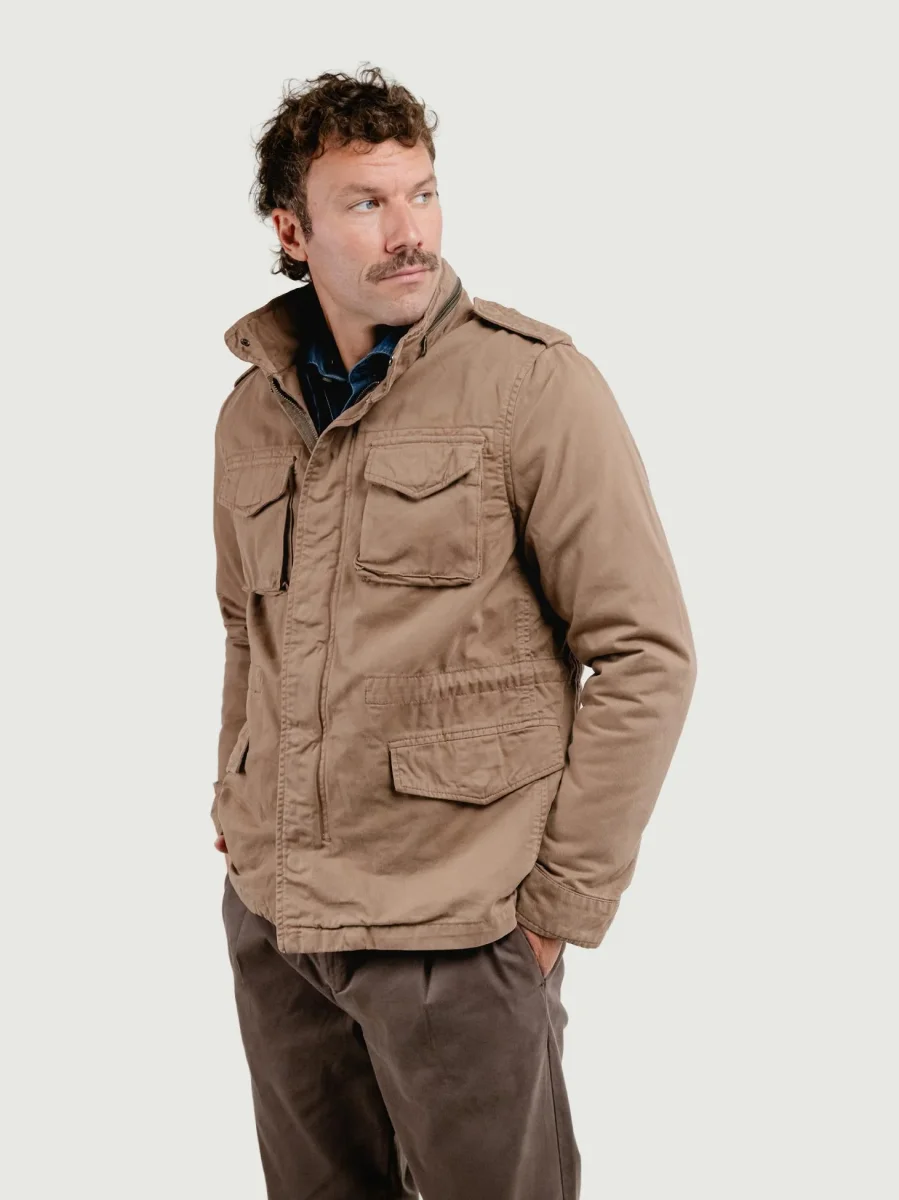 FIELD JACKET IN COTONE CON IMBOTTITURA SEPARABILE TORTORA - immagine 4