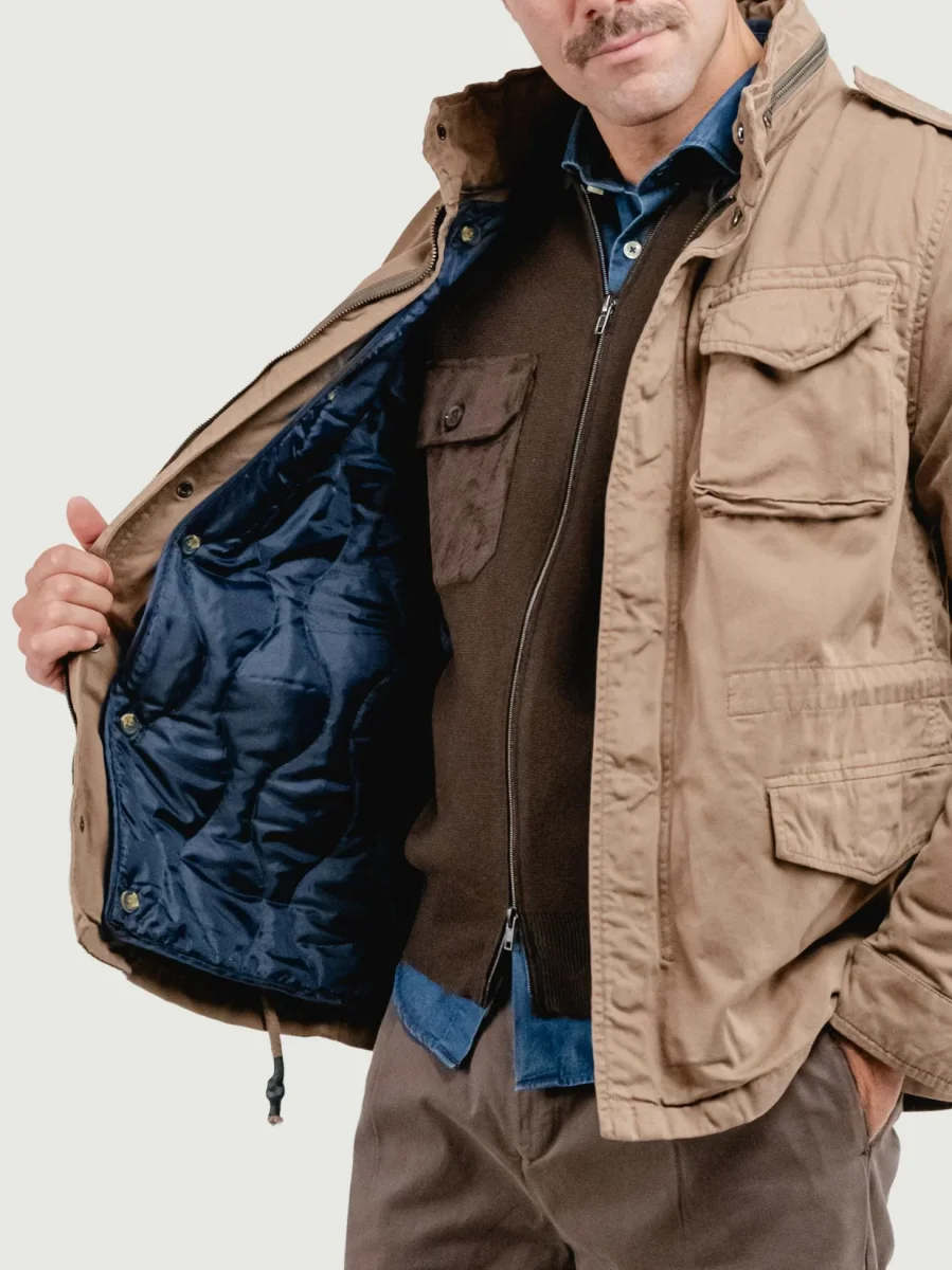 FIELD JACKET IN COTONE CON IMBOTTITURA SEPARABILE TORTORA - immagine 8
