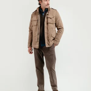 FIELD JACKET IN COTONE CON IMBOTTITURA SEPARABILE TORTORA