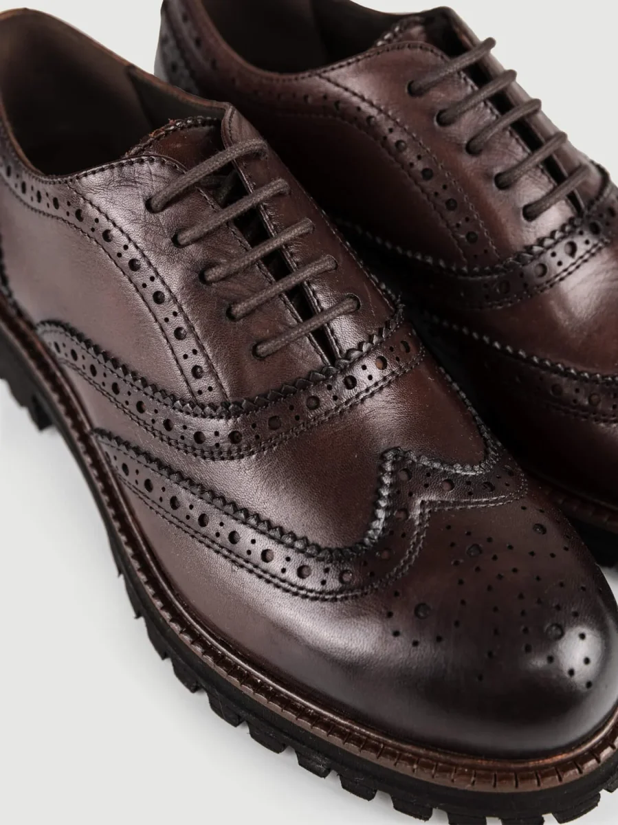 FRANCESINA IN PELLE SFUMATA TESTA MORO - immagine 6