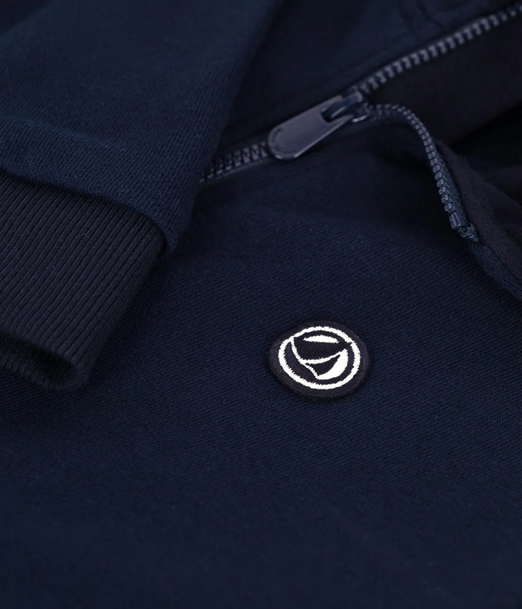 Felpa con cappuccio e cerniera in cotone tinta unita bambino - immagine 8