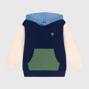 Felpa con cappuccio in cotone tinta unita bambino