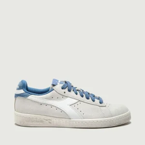 GAME L LOW SUEDE WAXED BIANCO BLU INFINITO
