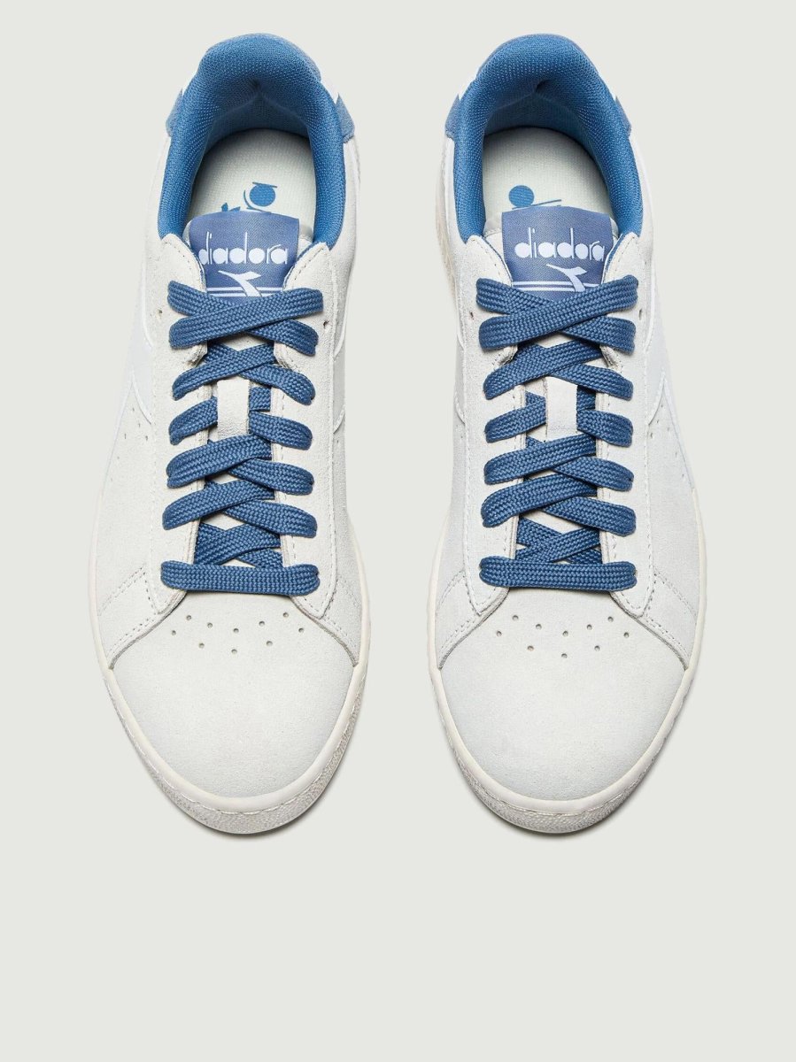 GAME L LOW SUEDE WAXED BIANCO BLU INFINITO - immagine 5