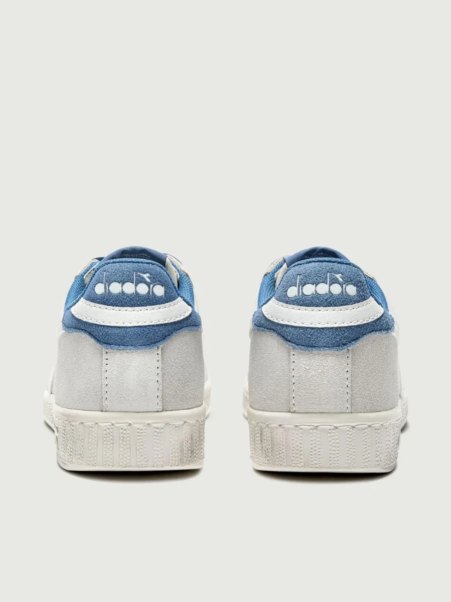 GAME L LOW SUEDE WAXED BIANCO BLU INFINITO - immagine 4