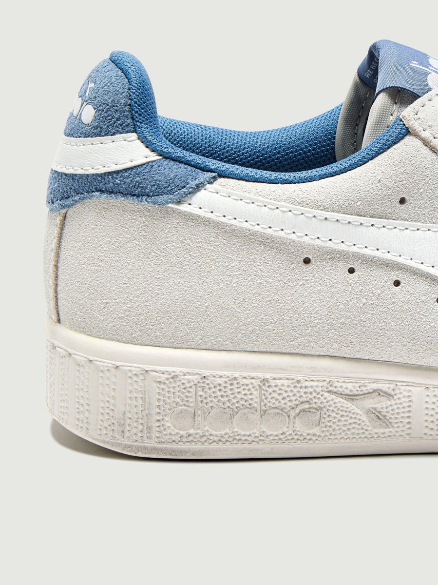 GAME L LOW SUEDE WAXED BIANCO BLU INFINITO - immagine 6
