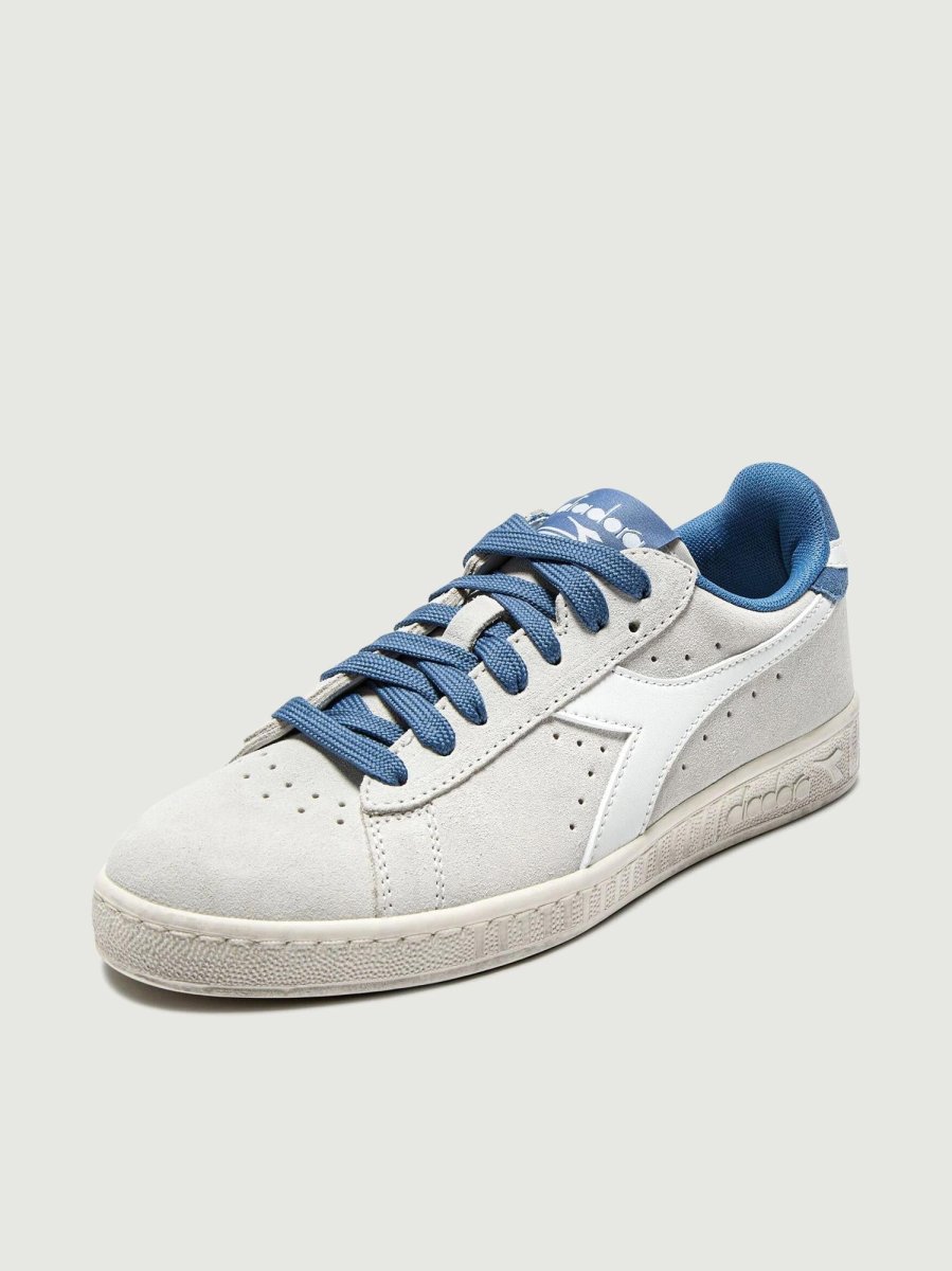GAME L LOW SUEDE WAXED BIANCO BLU INFINITO - immagine 3