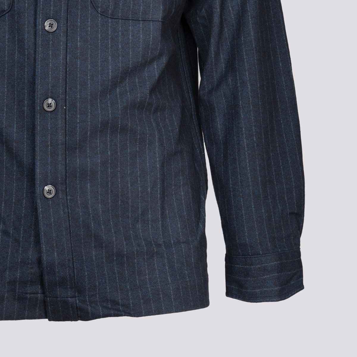 GIACCA CAMICIA OVERSHIRT GESSATO BLU - immagine 4