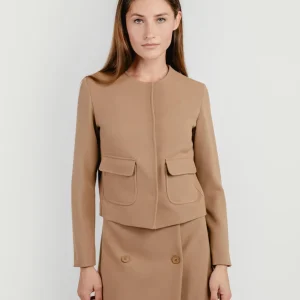 GIACCA CON COLLO ROTONDO CAMMELLO