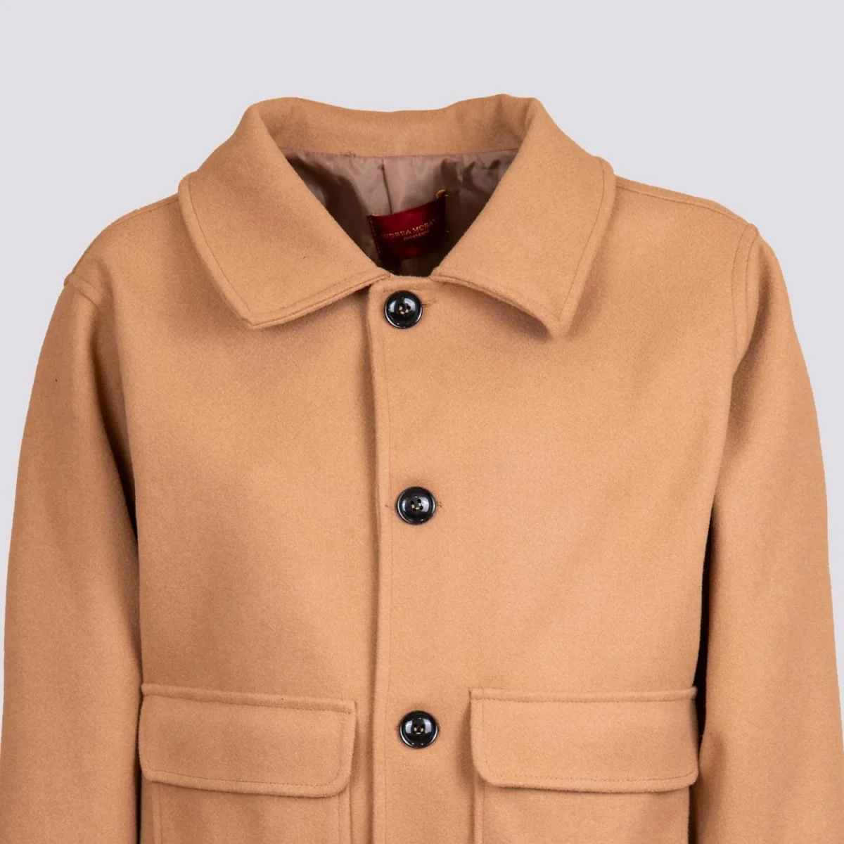 GIACCA CON PROFILI A CONTRASTO IN TESSUTO CAMMELLO - immagine 5