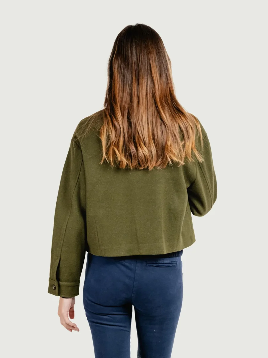 GIACCA CROPPED IN MISTO LANA VERDE BOSCO - immagine 5