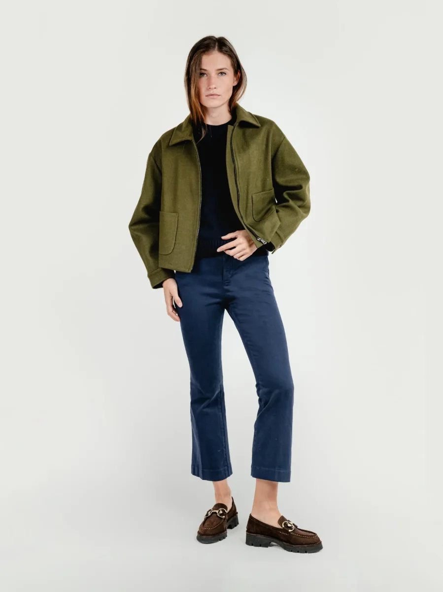 GIACCA CROPPED IN MISTO LANA VERDE BOSCO - immagine 3