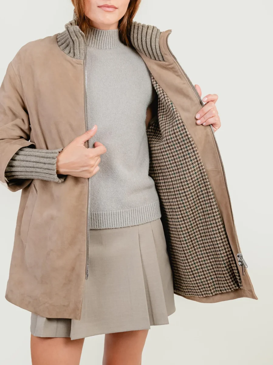 GIACCA DESIRE IN CAMOSCIO COLOR CAMMELLO - immagine 6