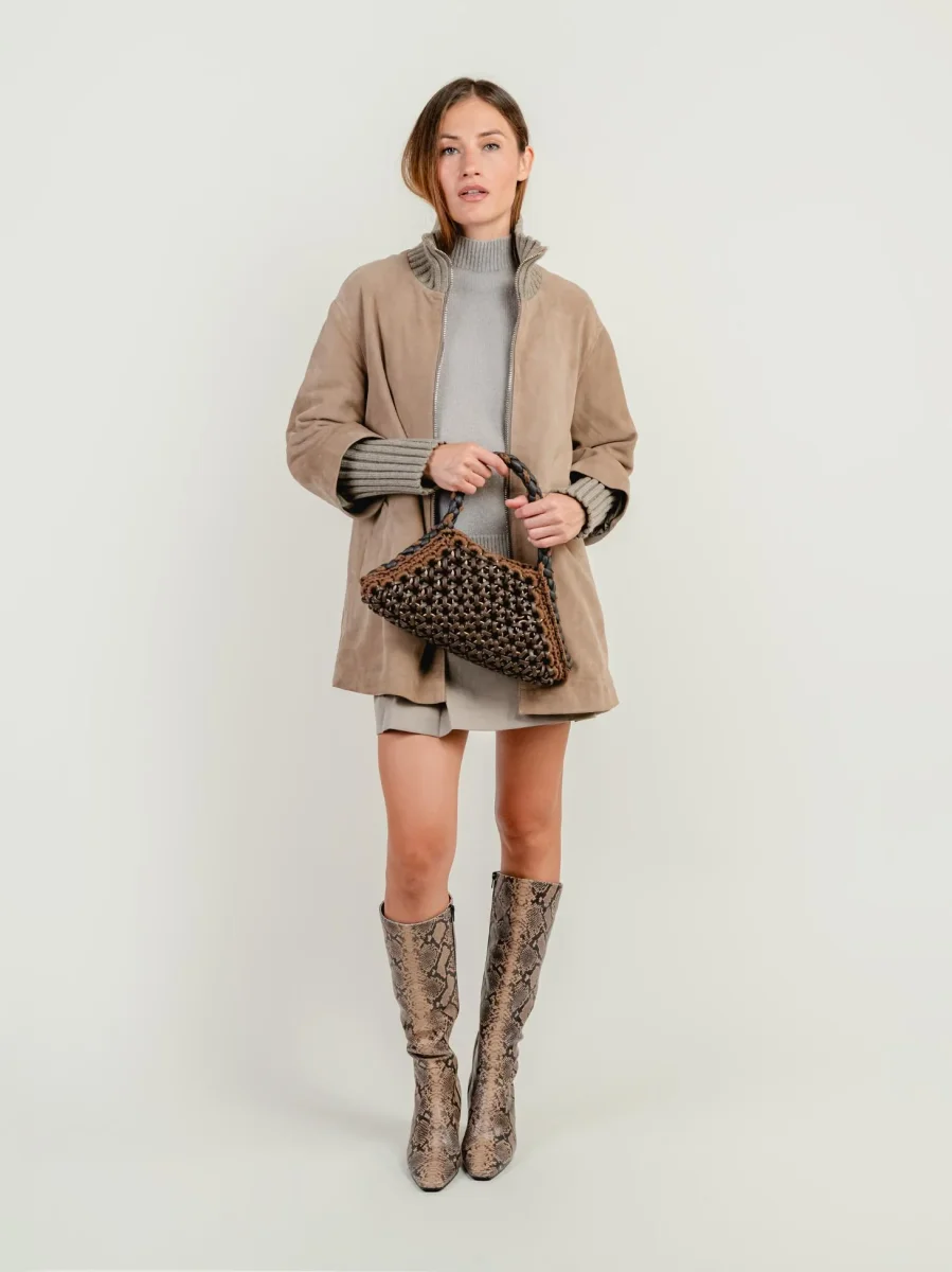 GIACCA DESIRE IN CAMOSCIO COLOR CAMMELLO - immagine 9