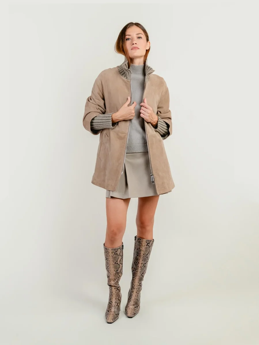 GIACCA DESIRE IN CAMOSCIO COLOR CAMMELLO - immagine 8