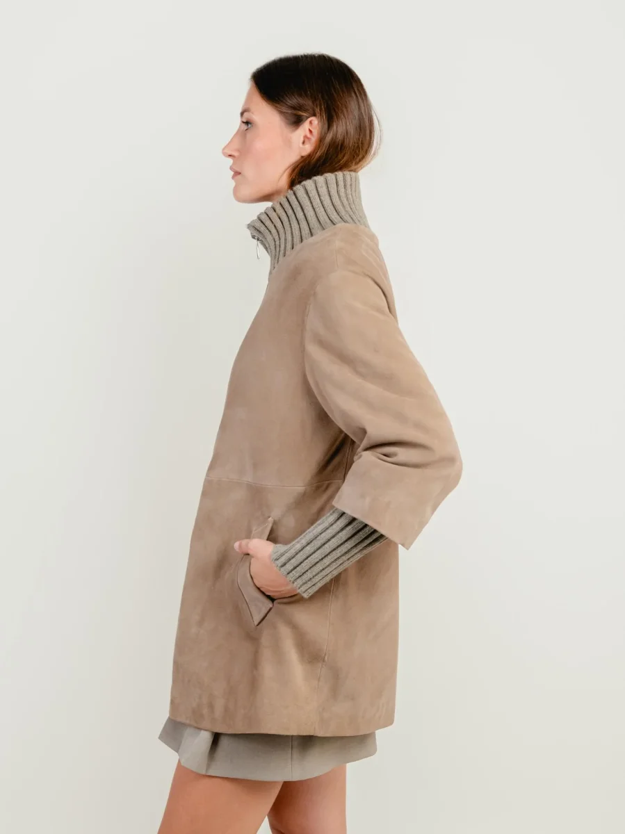 GIACCA DESIRE IN CAMOSCIO COLOR CAMMELLO - immagine 4