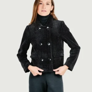 GIACCA DOPPIOPETTO IN VELLUTO NERO