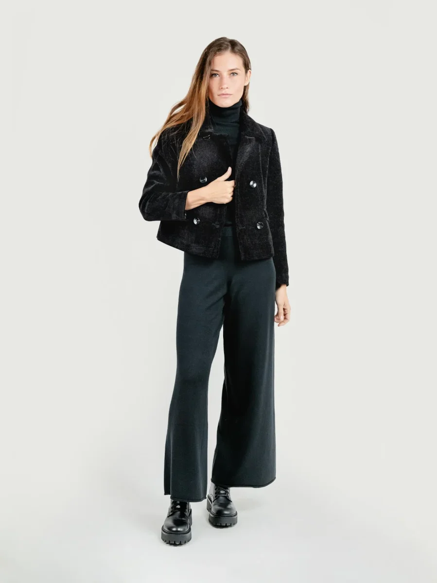 GIACCA DOPPIOPETTO IN VELLUTO NERO - immagine 3