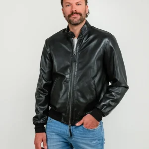 GIACCA ELVIS DI PELLE NERA