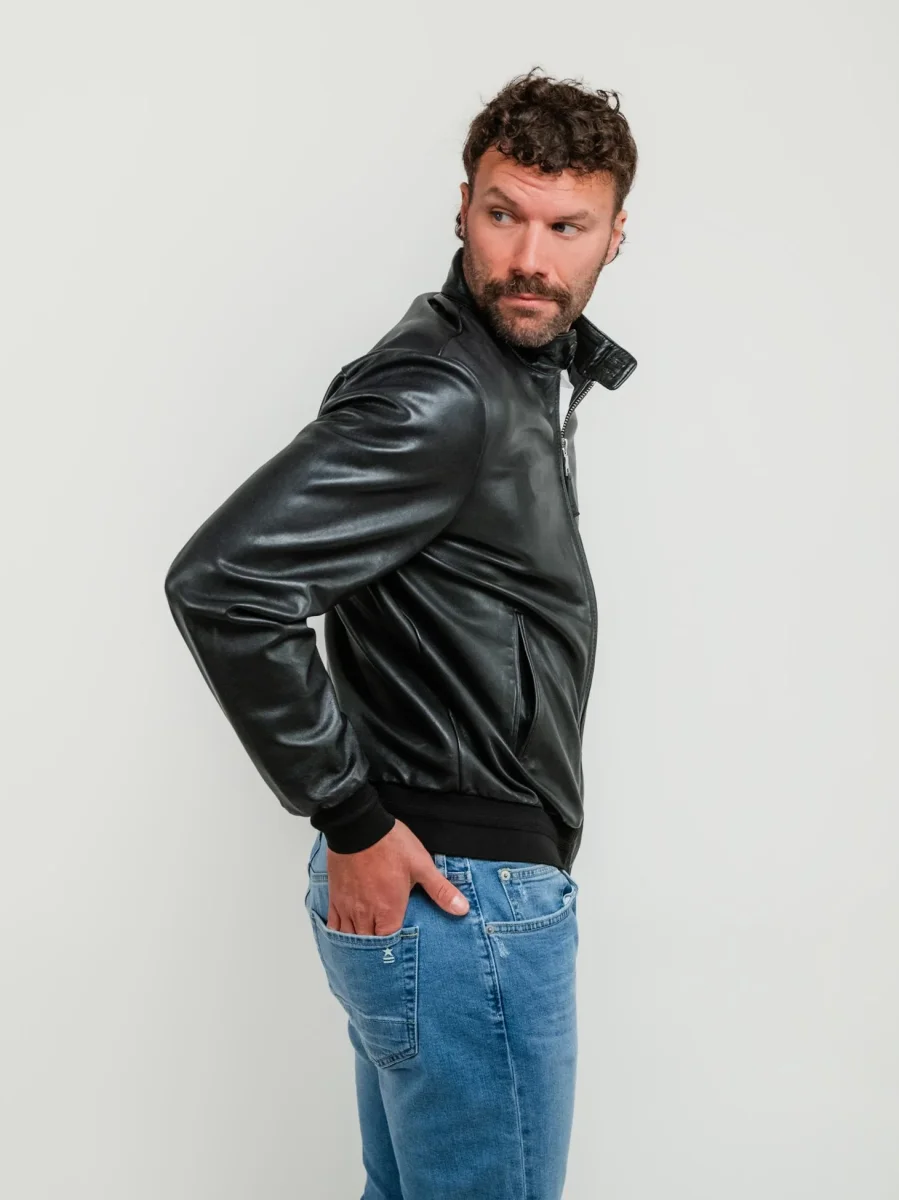 GIACCA ELVIS DI PELLE NERA - immagine 3