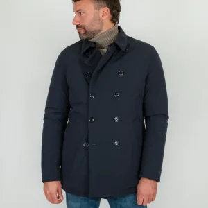 GIACCA IMPERMEABILE IMBOTTITA DOPPIOPETTO BLU