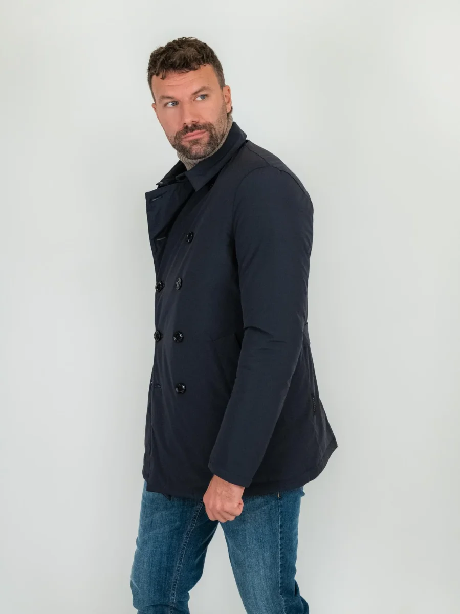 GIACCA IMPERMEABILE IMBOTTITA DOPPIOPETTO BLU - immagine 3