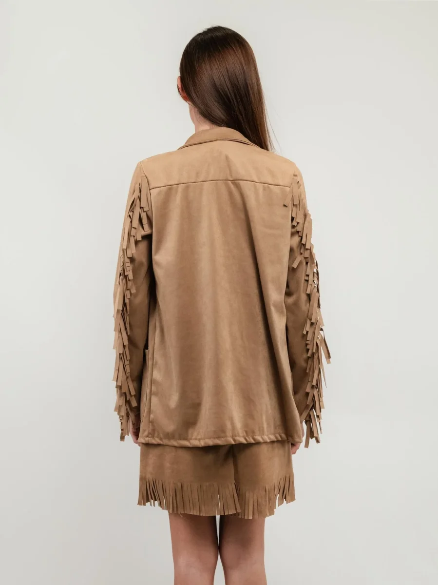 GIACCA IN ECOCAMOSCIO CON FRANGE - immagine 6