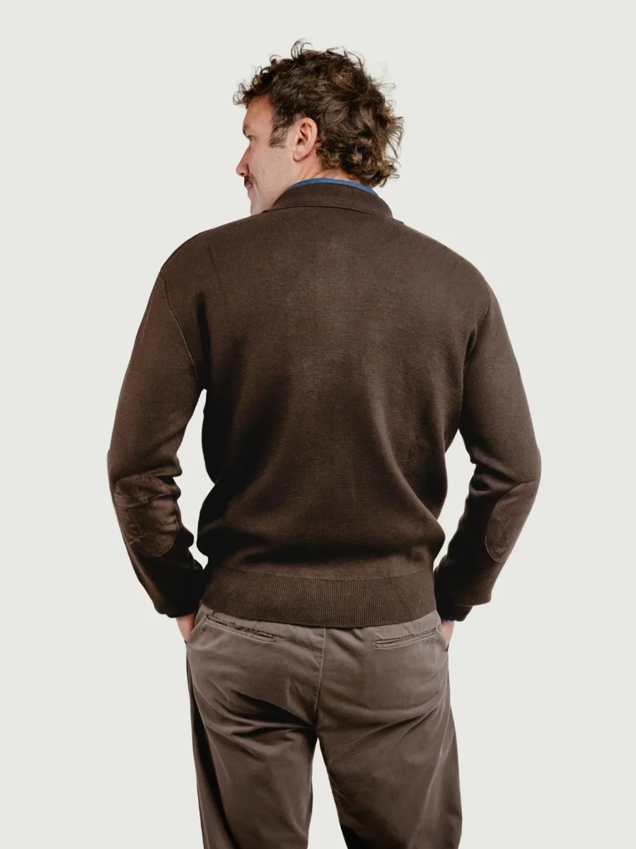 GIACCA IN MAGLIA CON INSERTI IN ALCANTARA TESTA MORO - immagine 5