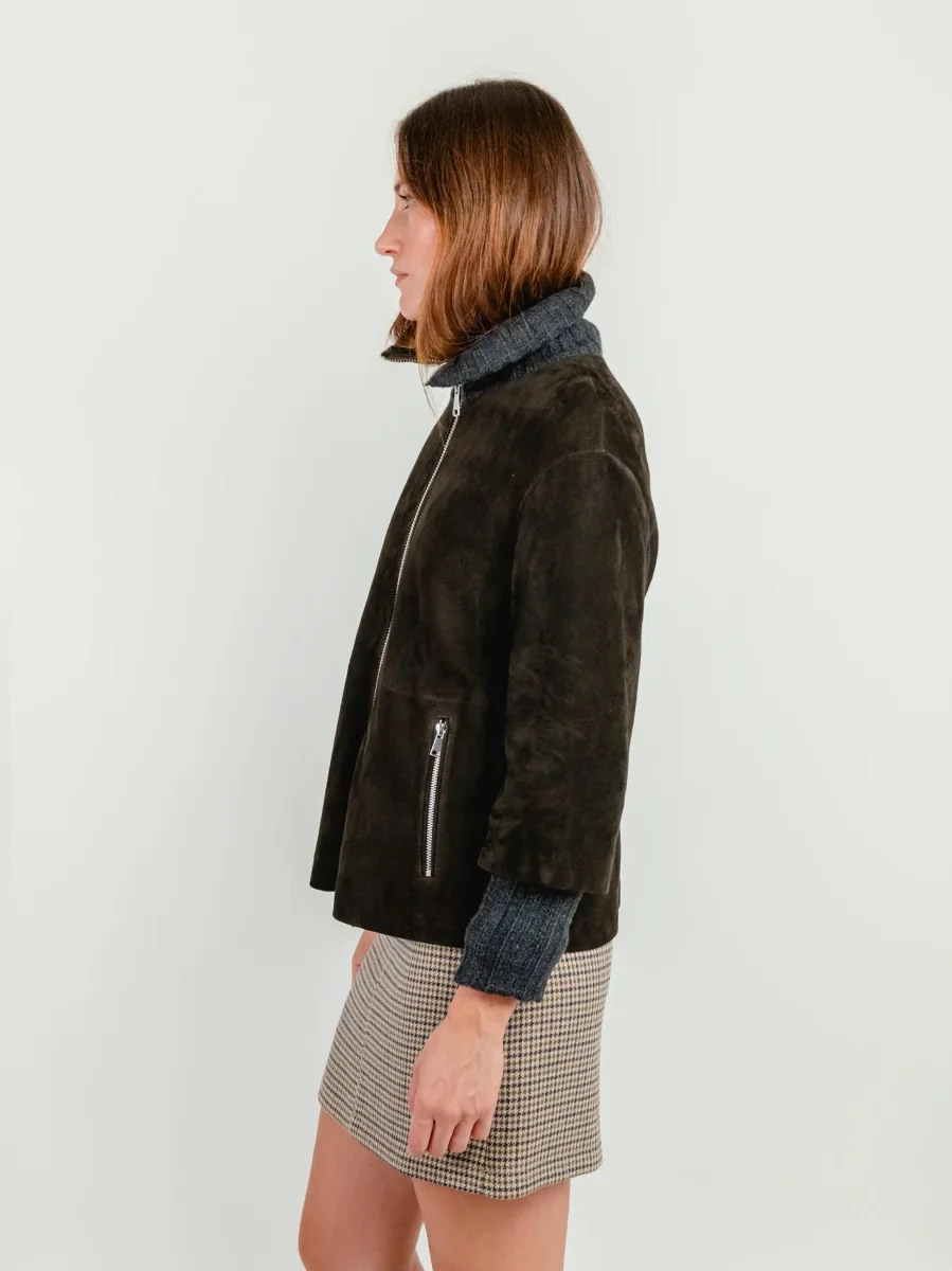 GIACCA IXIA IN CAMOSCIO TESTA MORO - immagine 5