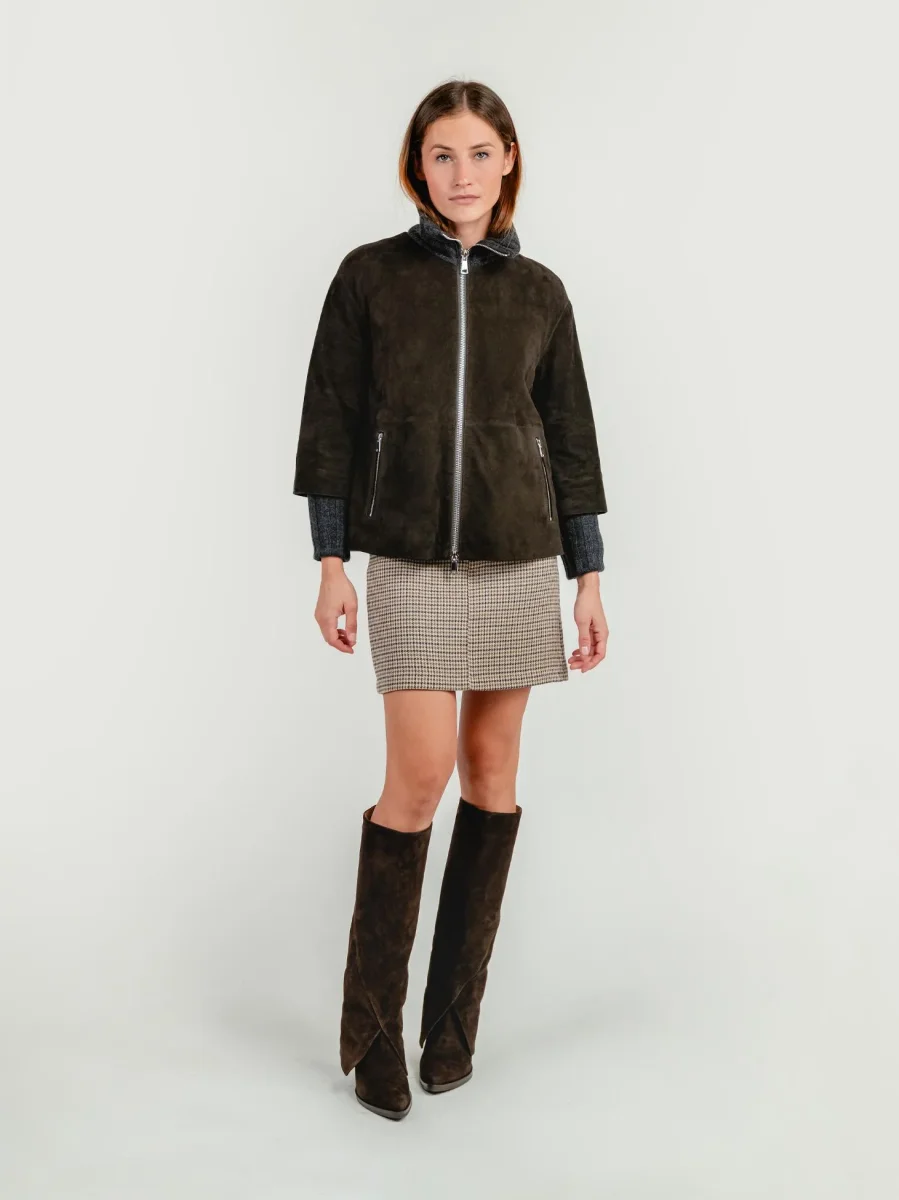 GIACCA IXIA IN CAMOSCIO TESTA MORO - immagine 9