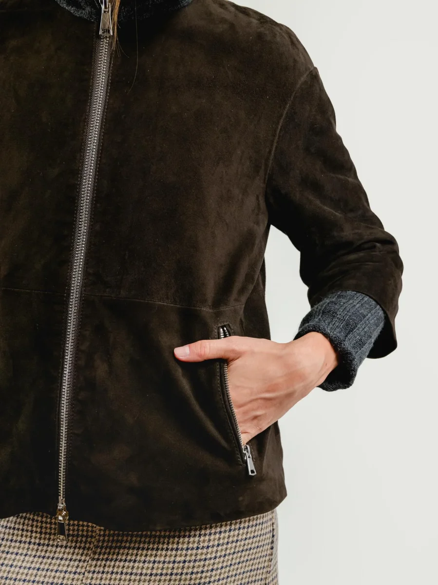 GIACCA IXIA IN CAMOSCIO TESTA MORO - immagine 7