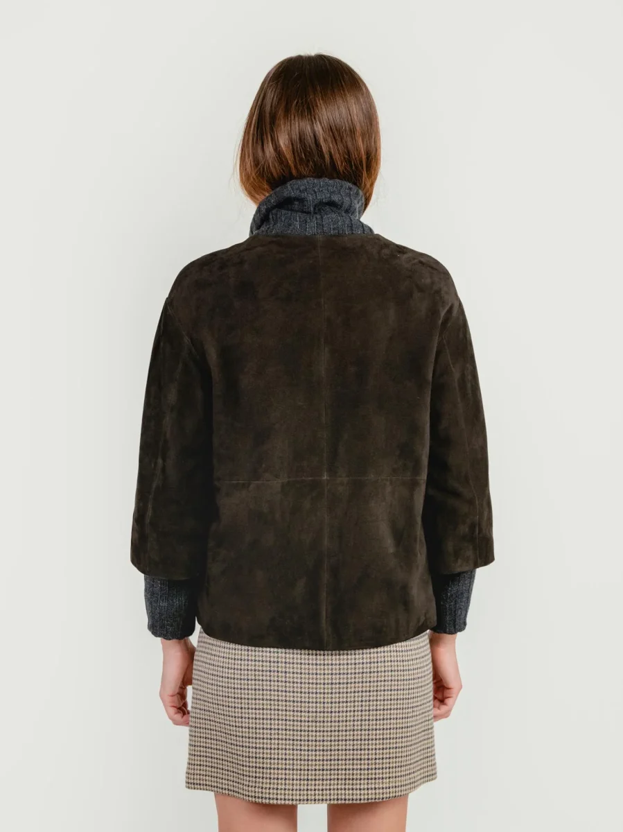 GIACCA IXIA IN CAMOSCIO TESTA MORO - immagine 6