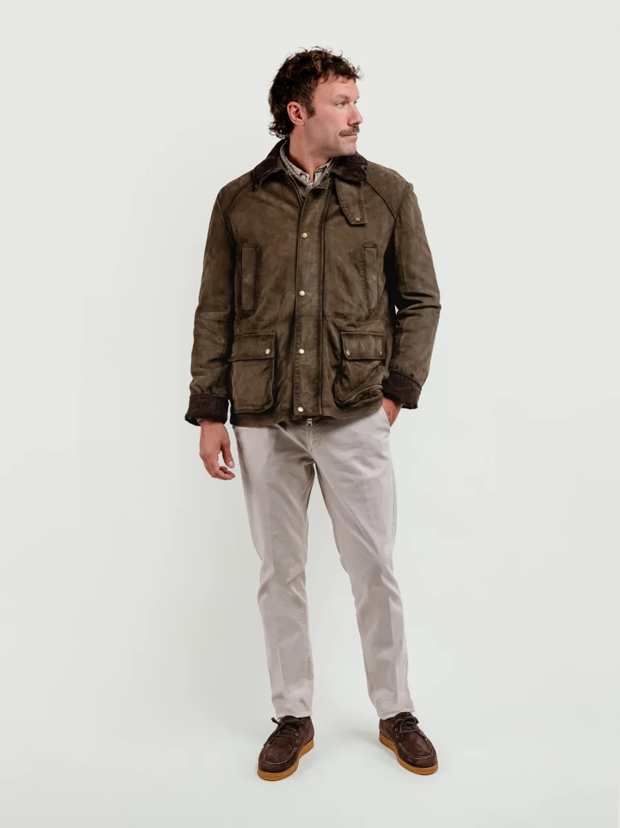 GIACCA PELLE BALMORAL COLOR ALGA - immagine 3