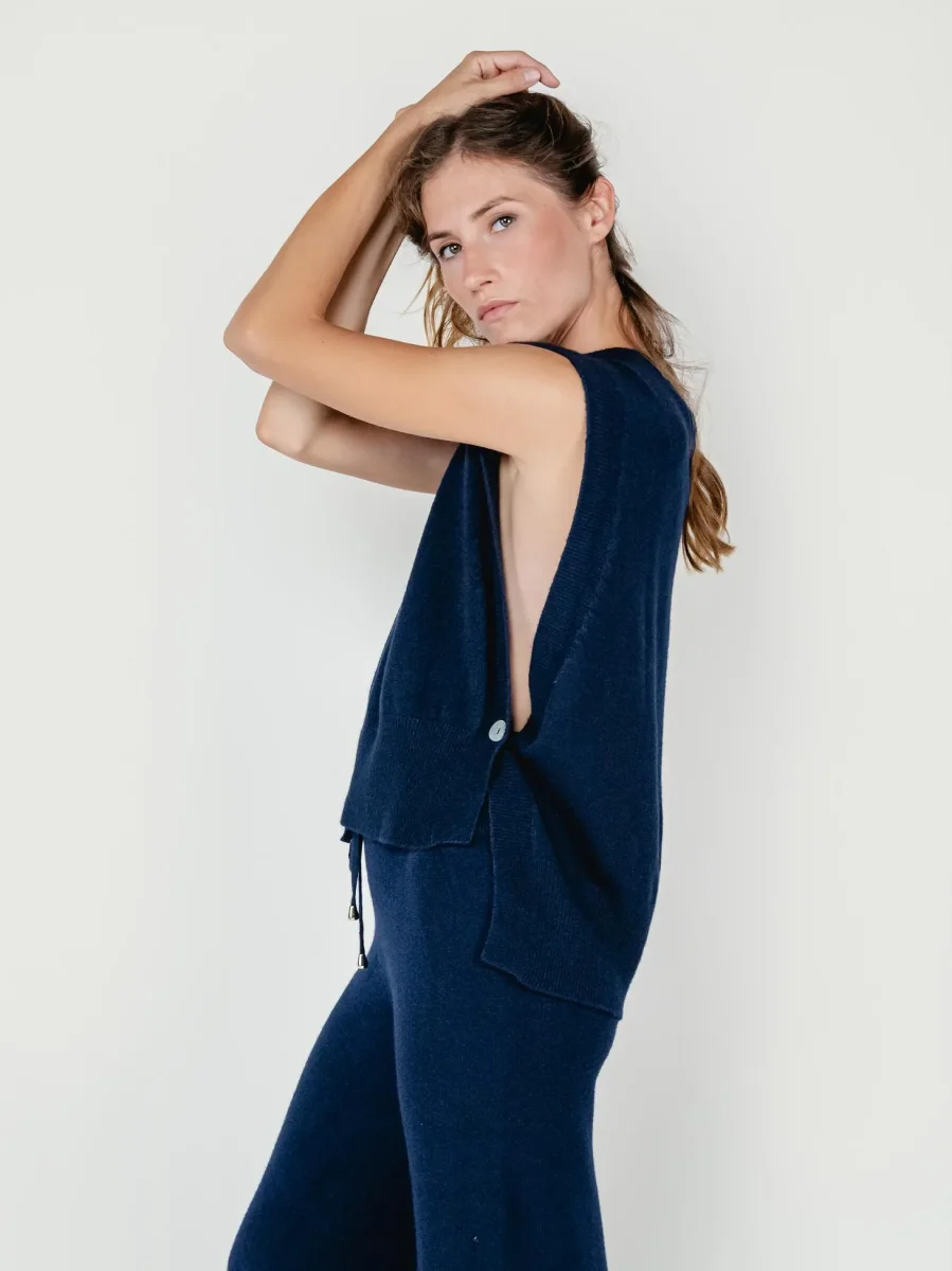 GILET APERTO BLU - immagine 3