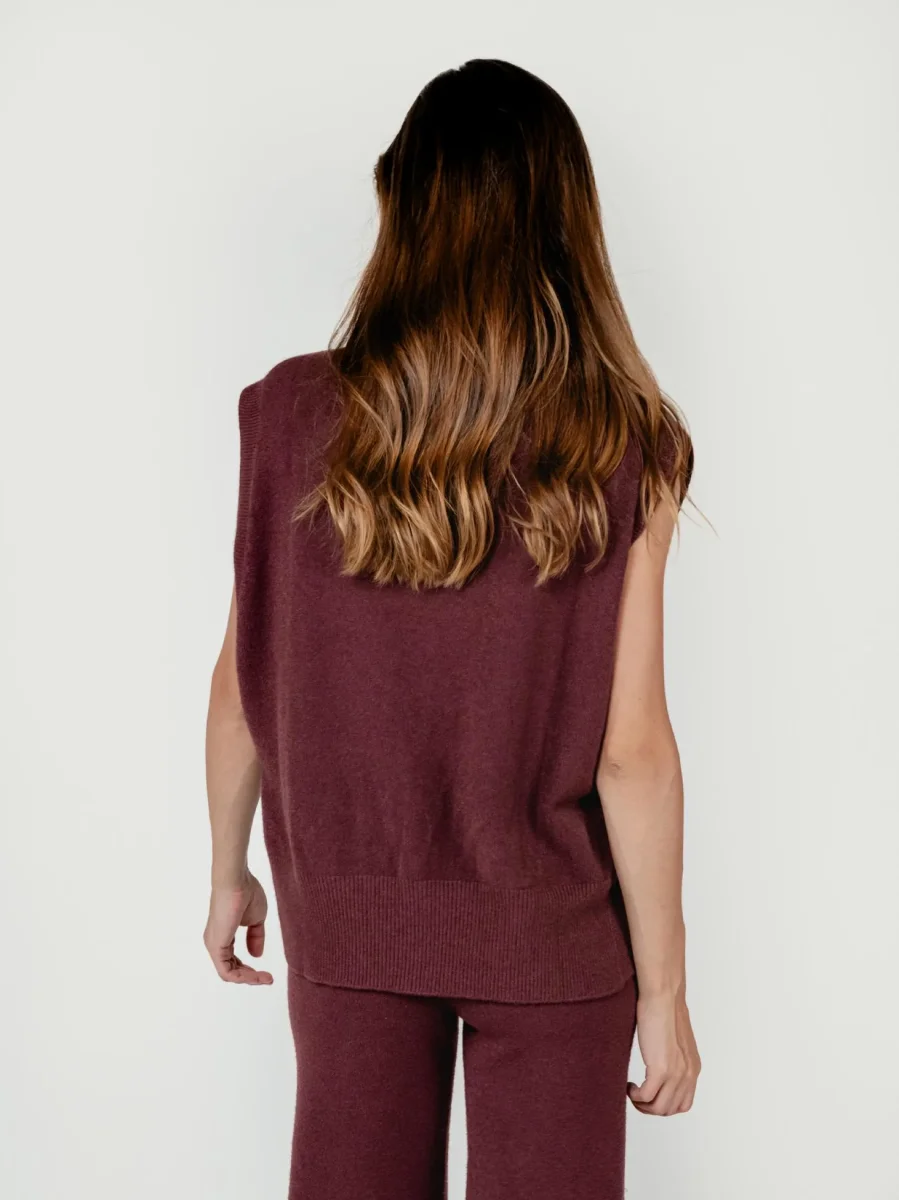 GILET APERTO BORDEAUX - immagine 4