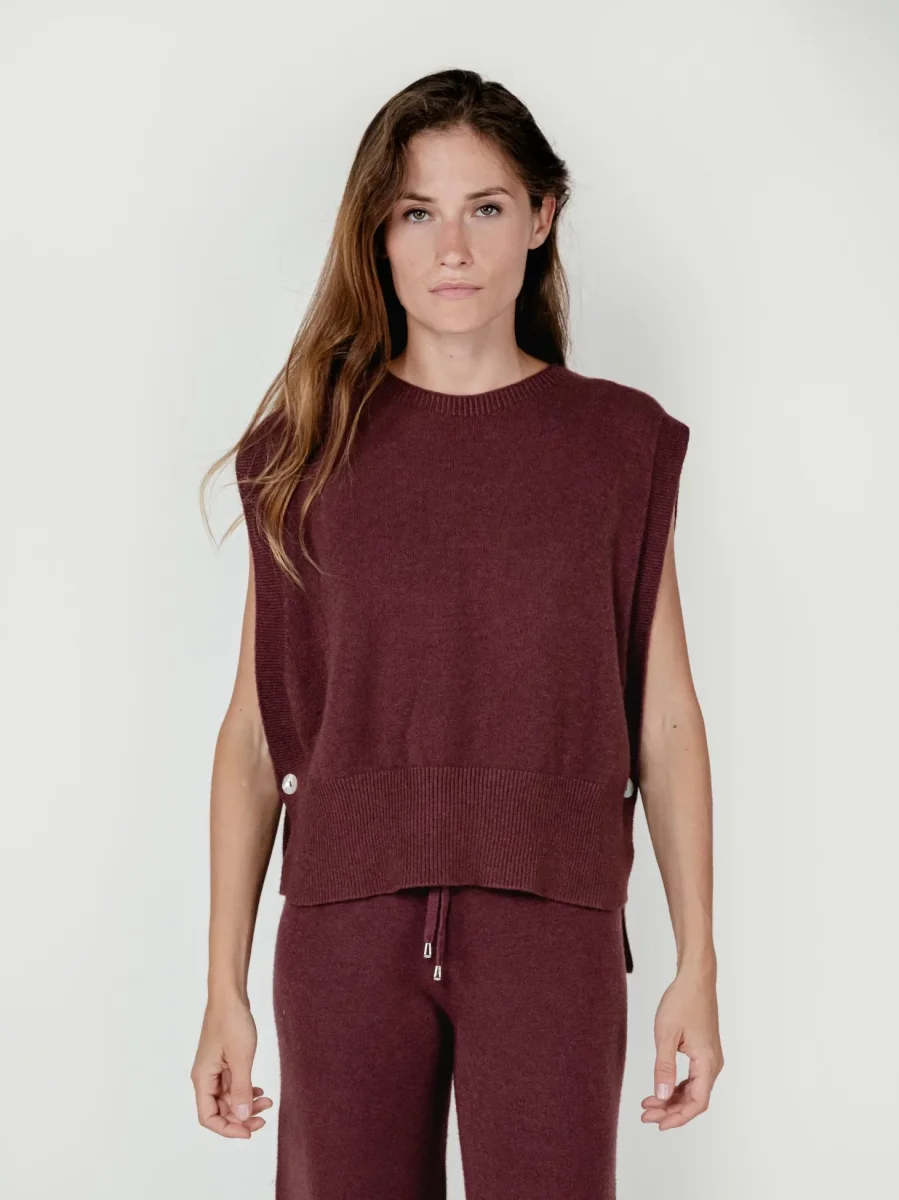 GILET APERTO BORDEAUX