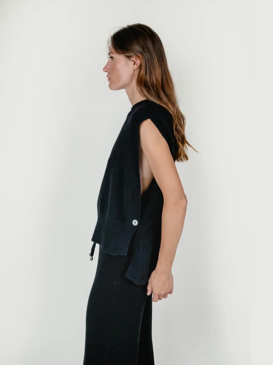 GILET APERTO NERO - immagine 4