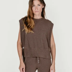 GILET APERTO TABACCO