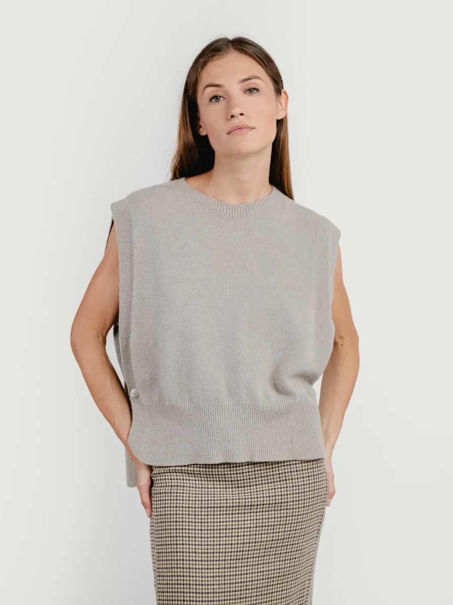 GILET APERTO TORTORA