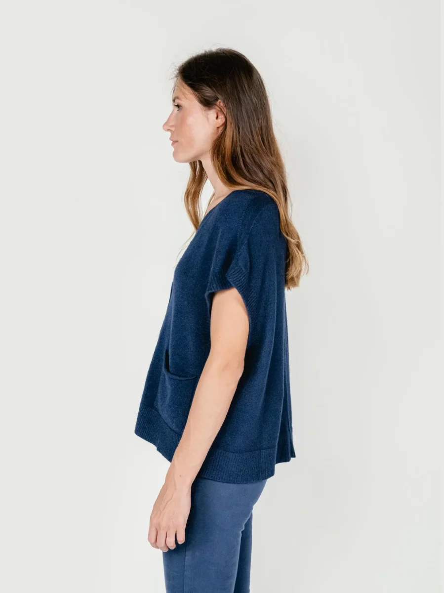 GILET CON BOTTONI BLU - immagine 3