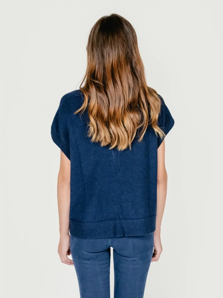 GILET CON BOTTONI BLU - immagine 4