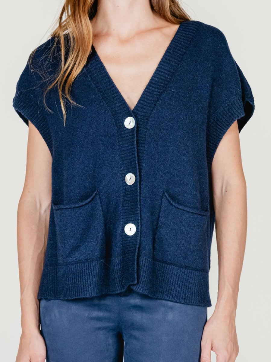GILET CON BOTTONI BLU - immagine 5