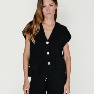 GILET CON BOTTONI NERO