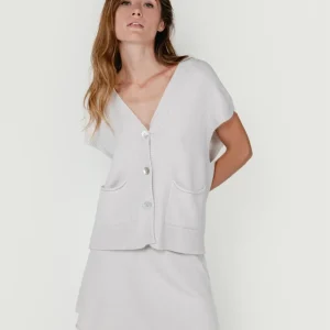 GILET CON BOTTONI PANNA