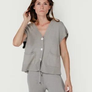 GILET CON BOTTONI TORTORA