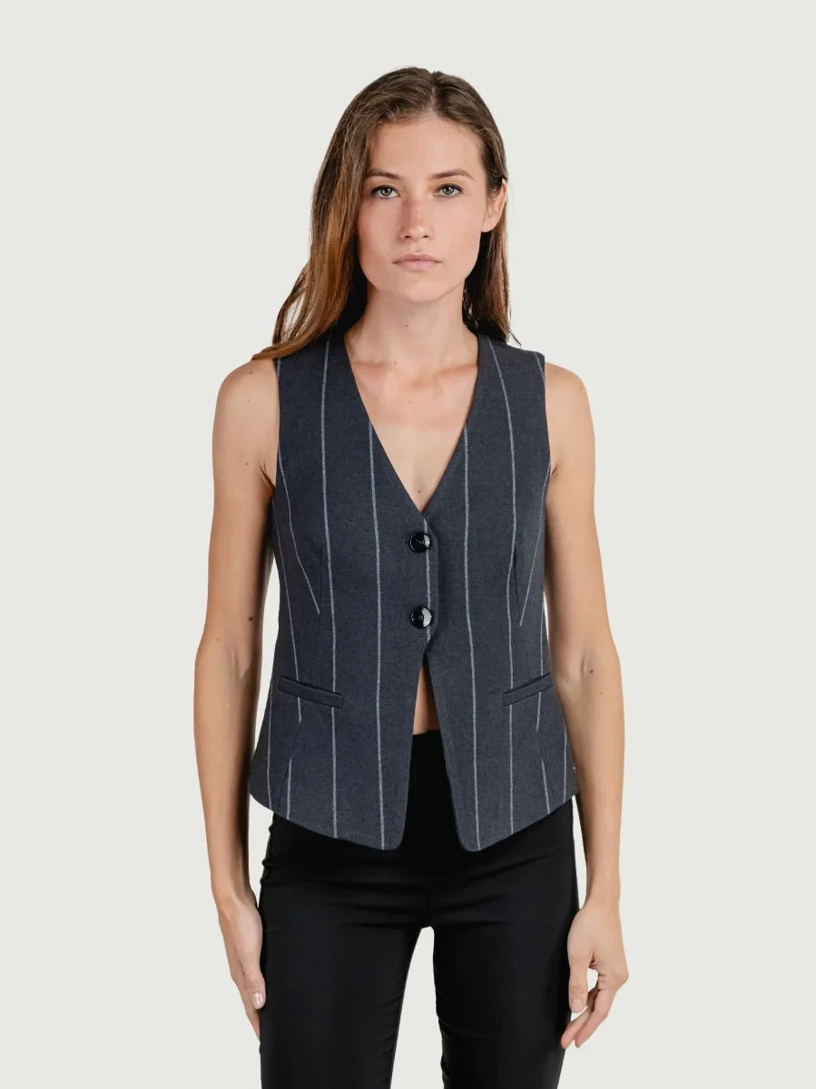 GILET GESSATO GRIGIO ANTRACITE