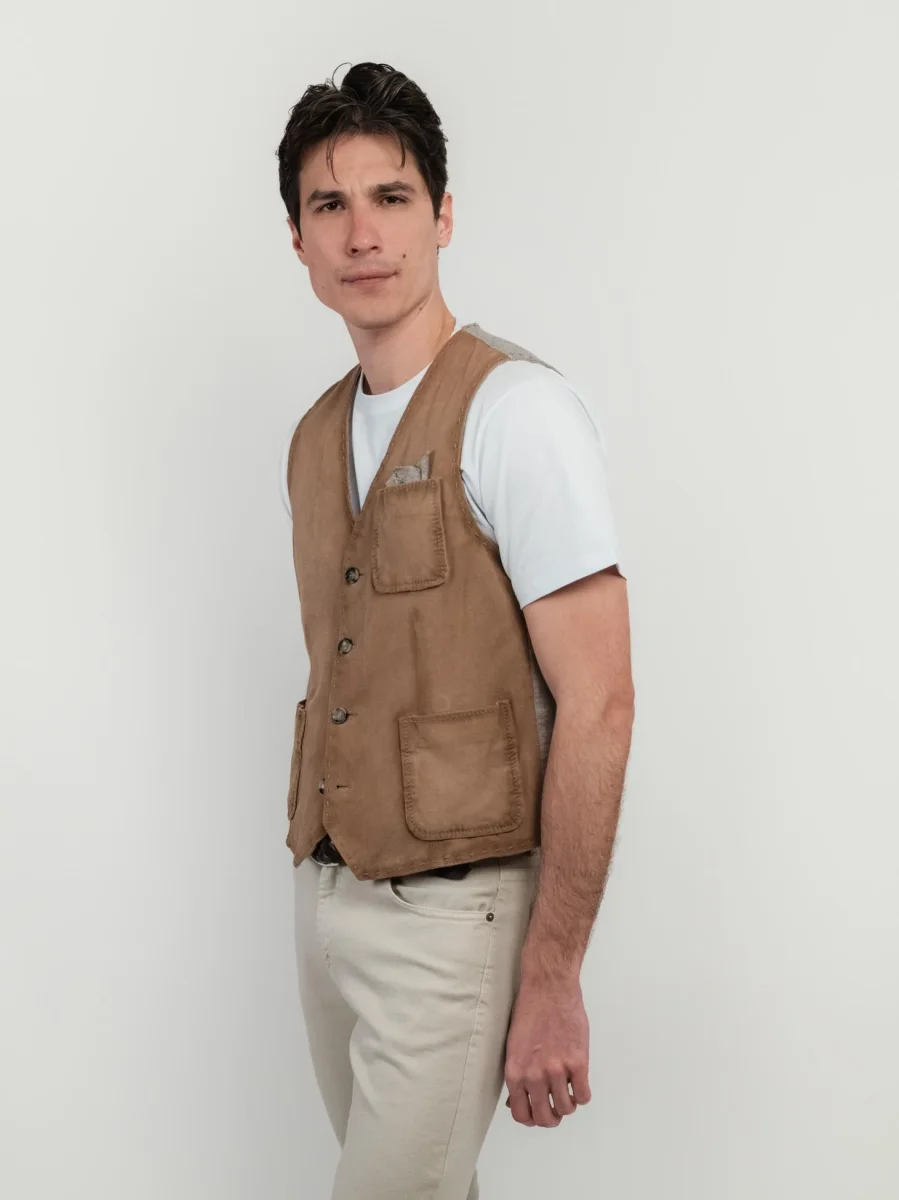 GILET IN PELLE SCAMOSCIATA REVERSIBILE KEATON - immagine 4