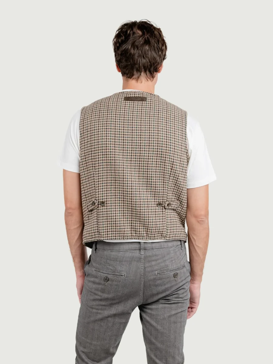 GILET LORRY IN PELLE SCAMOSCIATA DARK BROWN - immagine 4